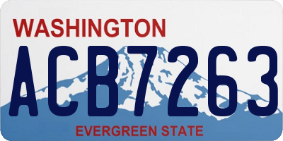 WA license plate ACB7263