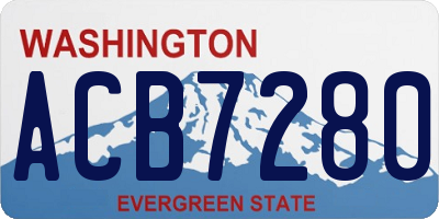 WA license plate ACB7280