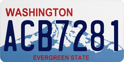 WA license plate ACB7281