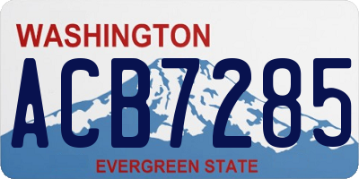WA license plate ACB7285