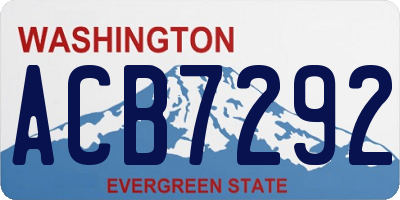 WA license plate ACB7292