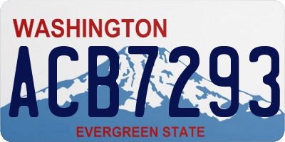 WA license plate ACB7293