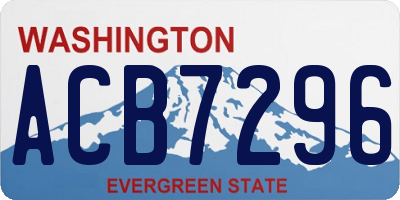 WA license plate ACB7296