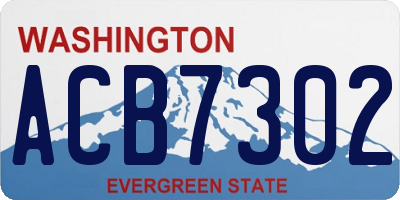 WA license plate ACB7302