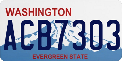 WA license plate ACB7303