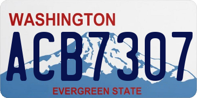 WA license plate ACB7307