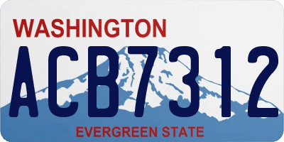 WA license plate ACB7312