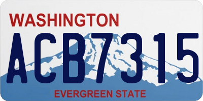 WA license plate ACB7315