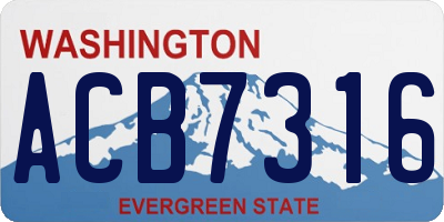 WA license plate ACB7316