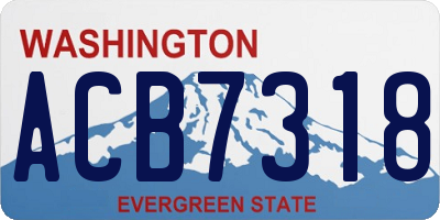 WA license plate ACB7318