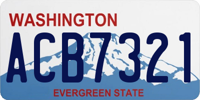 WA license plate ACB7321