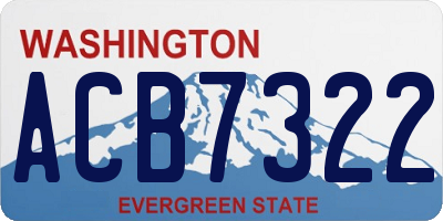 WA license plate ACB7322
