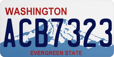 WA license plate ACB7323
