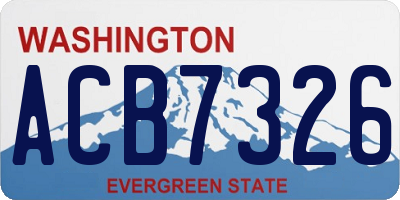 WA license plate ACB7326