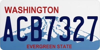 WA license plate ACB7327