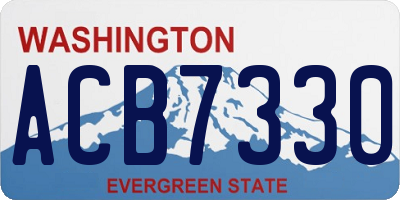 WA license plate ACB7330