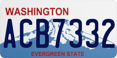 WA license plate ACB7332
