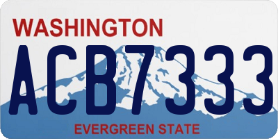 WA license plate ACB7333