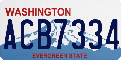 WA license plate ACB7334