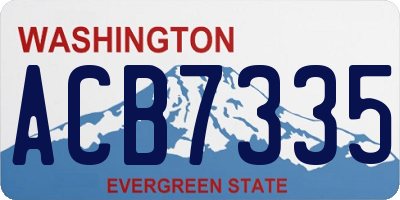 WA license plate ACB7335