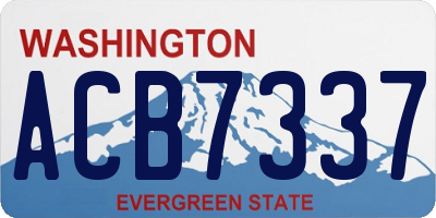 WA license plate ACB7337