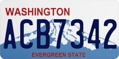 WA license plate ACB7342