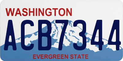 WA license plate ACB7344