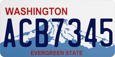 WA license plate ACB7345