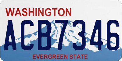 WA license plate ACB7346