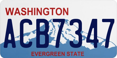 WA license plate ACB7347