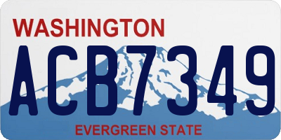 WA license plate ACB7349