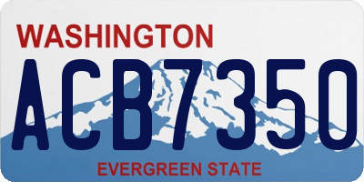 WA license plate ACB7350