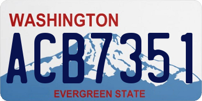 WA license plate ACB7351