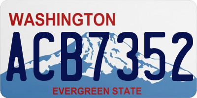 WA license plate ACB7352