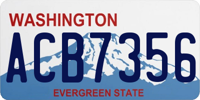 WA license plate ACB7356