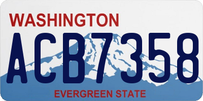 WA license plate ACB7358