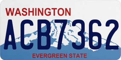 WA license plate ACB7362