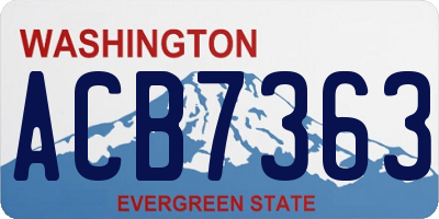 WA license plate ACB7363
