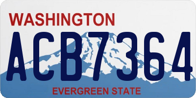WA license plate ACB7364