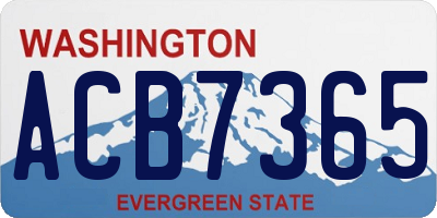 WA license plate ACB7365