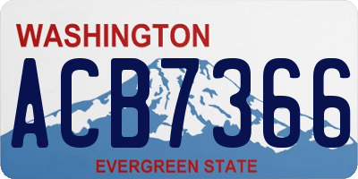 WA license plate ACB7366