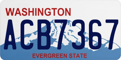WA license plate ACB7367