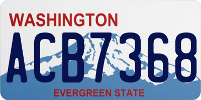 WA license plate ACB7368