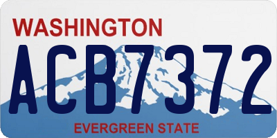 WA license plate ACB7372