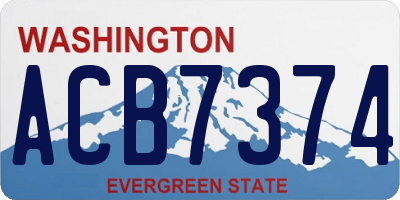 WA license plate ACB7374