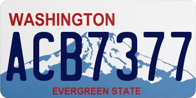 WA license plate ACB7377