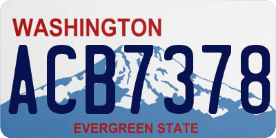 WA license plate ACB7378