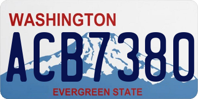 WA license plate ACB7380