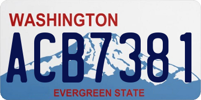 WA license plate ACB7381