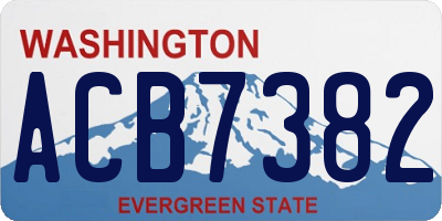 WA license plate ACB7382